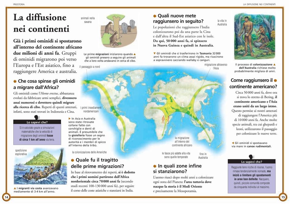 Gli ominidi come l Homo erectus, abbastanza evoluti da fabbricare armi semplici, divennero assai numerosi e dovettero quindi migrare alla ricerca di cibo.