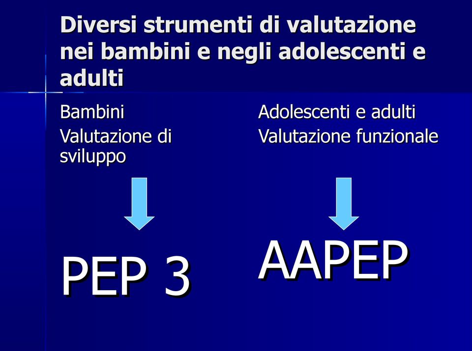 Bambini Adolescenti e adulti Valutazione