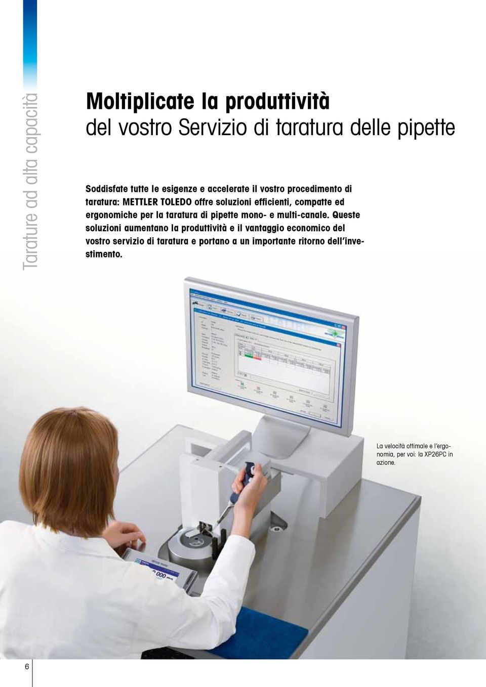 la taratura di pipette mono- e multi-canale.