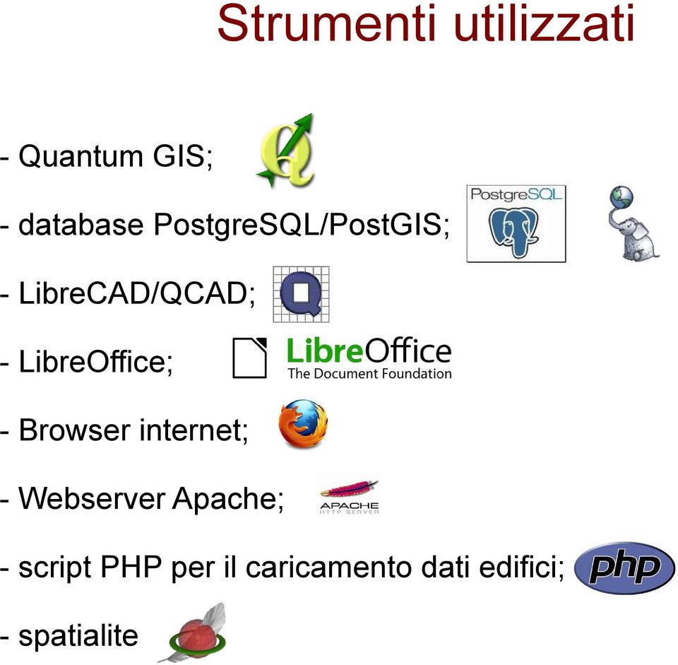 LibreOffice; - Browser internet; - Webserver
