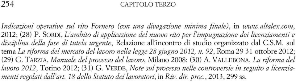 C.S.M. sul tema La riforma del mercato del lavoro nella legge 28 giugno 2012, n. 92, Roma 29-31 ottobre 2012; (29) G.