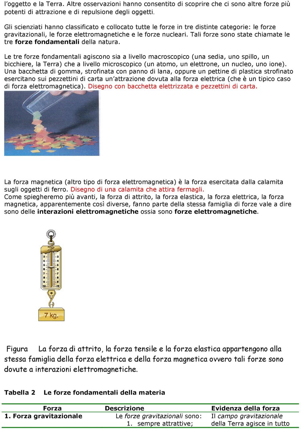 Tali forze sono state chiamate le tre forze fondamentali della natura.