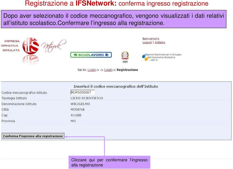 dati relativi all istituto scolastico.