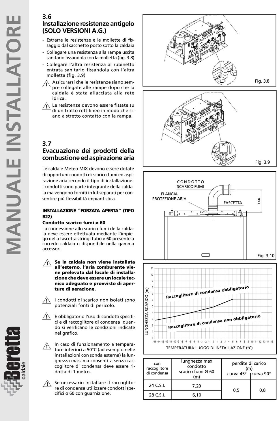 8) - Collegare l altra resistenza al rubinetto entrata sanitario fissandola con l altra molletta (fig. 3.