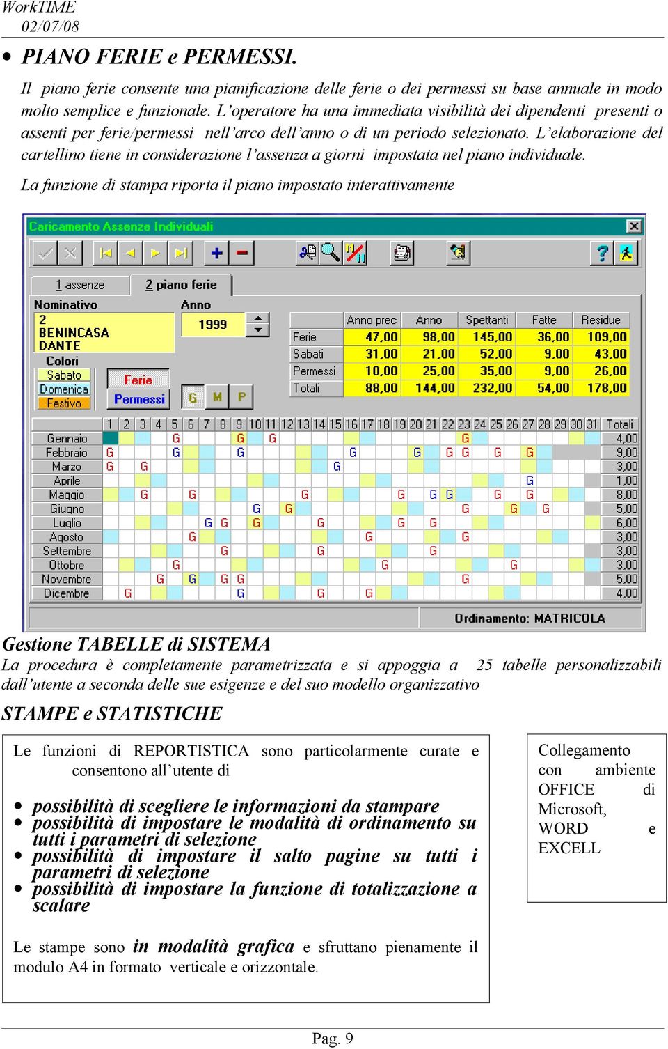 L elaborazione del cartellino tiene in considerazione l assenza a giorni impostata nel piano individuale.