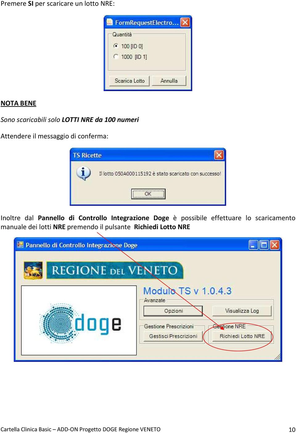 Integrazione Doge è possibile effettuare lo scaricamento manuale dei lotti NRE