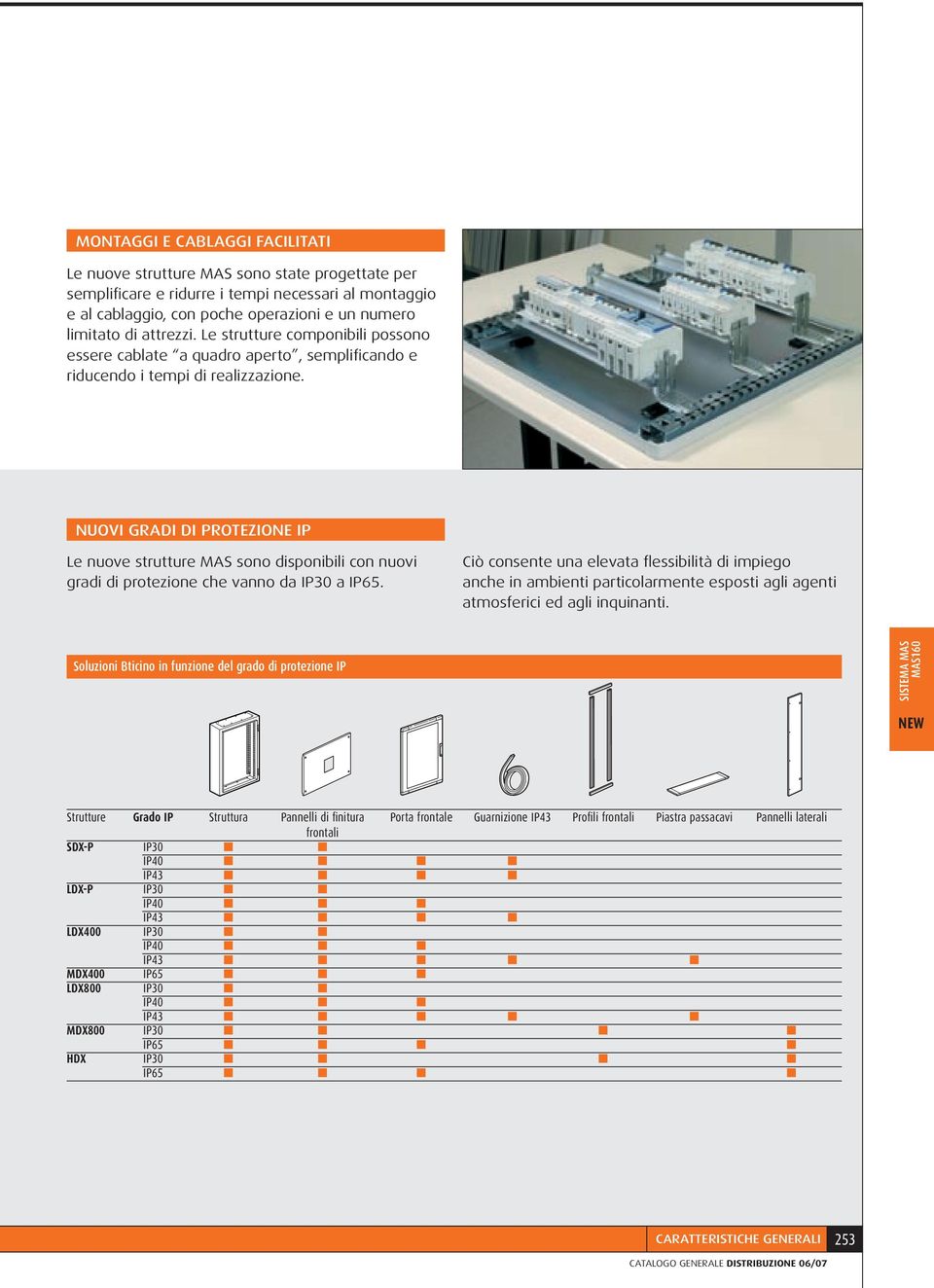 NUOVI GRADI DI PROTEZIONE IP Le nuove strutture MAS sono disponibili con nuovi gradi di protezione che vanno da IP30 a IP65.