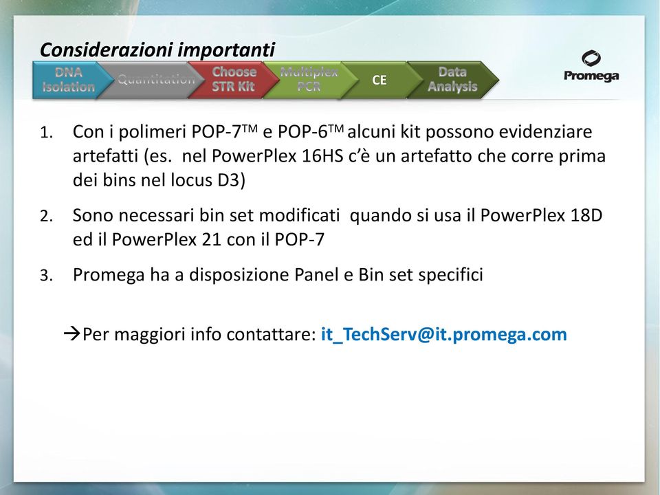 nel PowerPlex 16HS c è un artefatto che corre prima dei bins nel locus D3) 2.