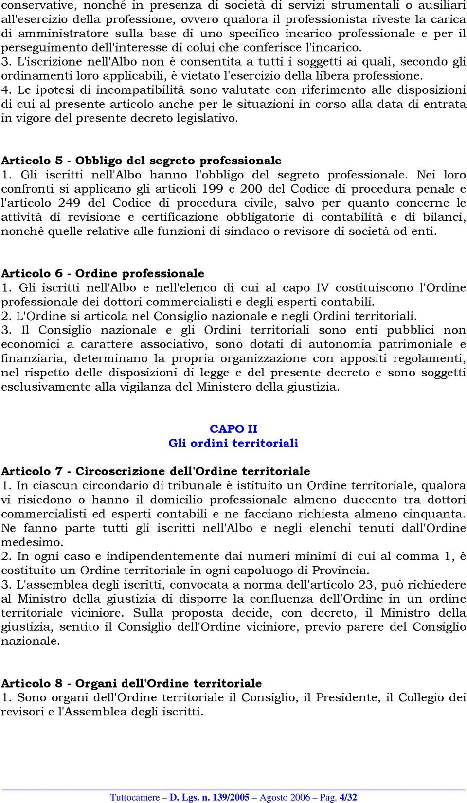 L'iscrizione nell'albo non è consentita a tutti i soggetti ai quali, secondo gli ordinamenti loro applicabili, è vietato l'esercizio della libera professione. 4.