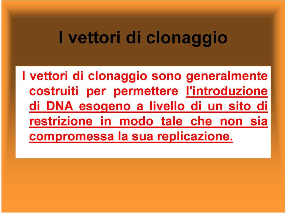 di DNA esogeno a livello di un sito di restrizione