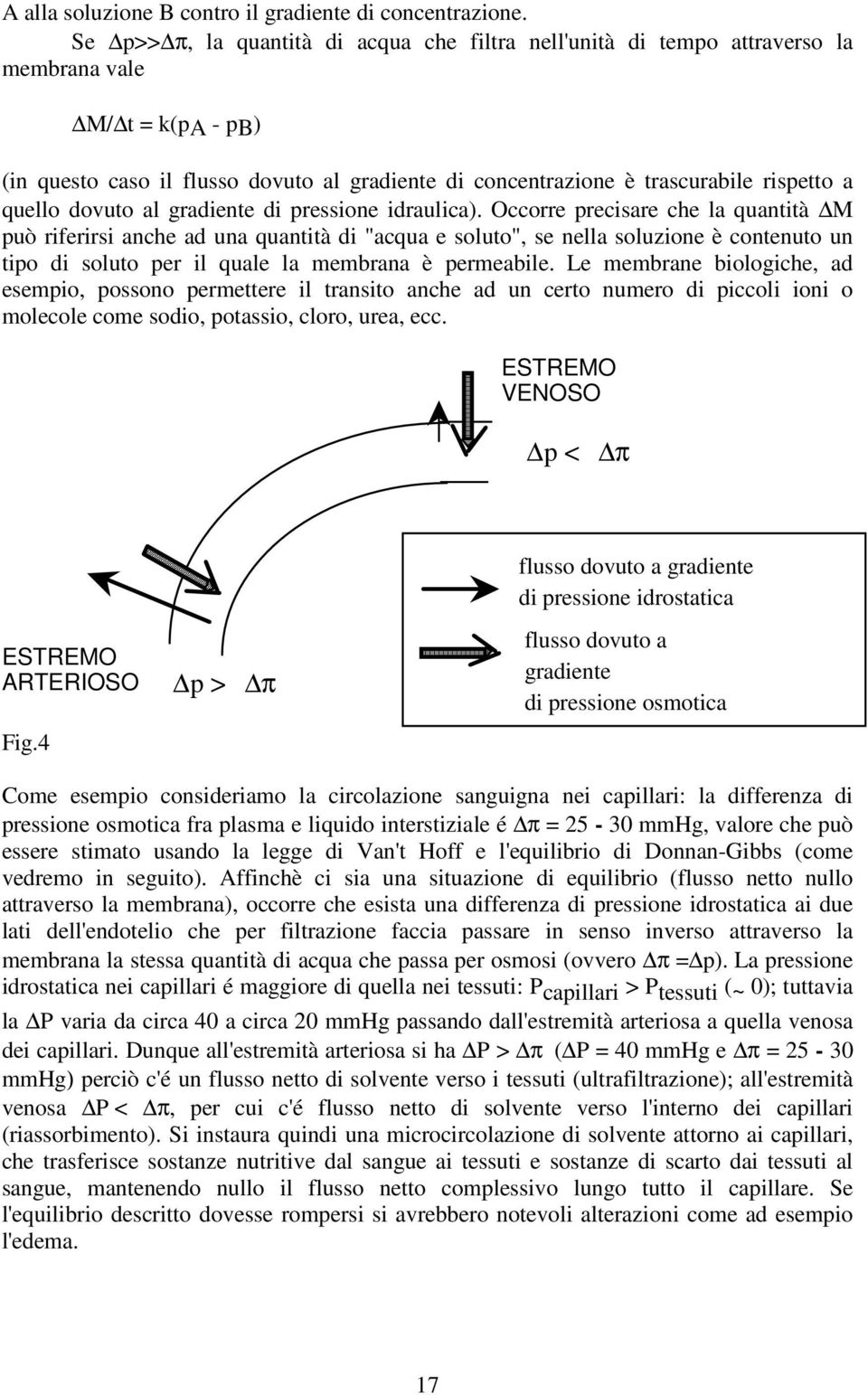 quello dovuto al gradiente di pressione idraulica).