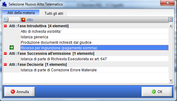 SECONDA FASE CREAZIONE DELLA BUSTA TELEMATICA Nella finestra di Gestione Fascicoli vi ritroverete il fascicolo appena creato, selezionarlo con un