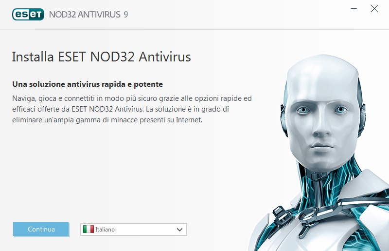 installer è un file di piccole dimensioni; i file aggiuntivi necessari per l'installazione di ESET NOD32 Antivirus verranno scaricati automaticamente.