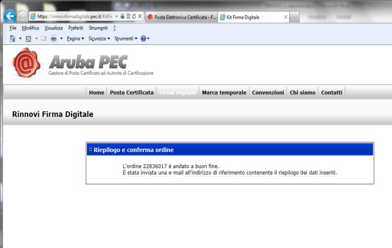 :: Step 8 Pagamento:: Se la firma digitale del modulo on-line si conclude con successo, è possibile procedere con il pagamento,