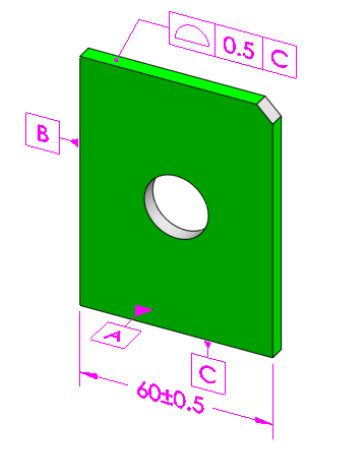 DimXpert e TolAnalyst Tolleranze Geometriche Lo schema di Auto-dimensionamento consente un assegnazione delle tolleranze automatica alle Feature of Size del componente in esame.