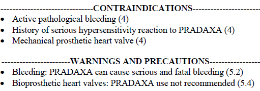 PRADAXA: Prescribing Information Pregnancy Category C There