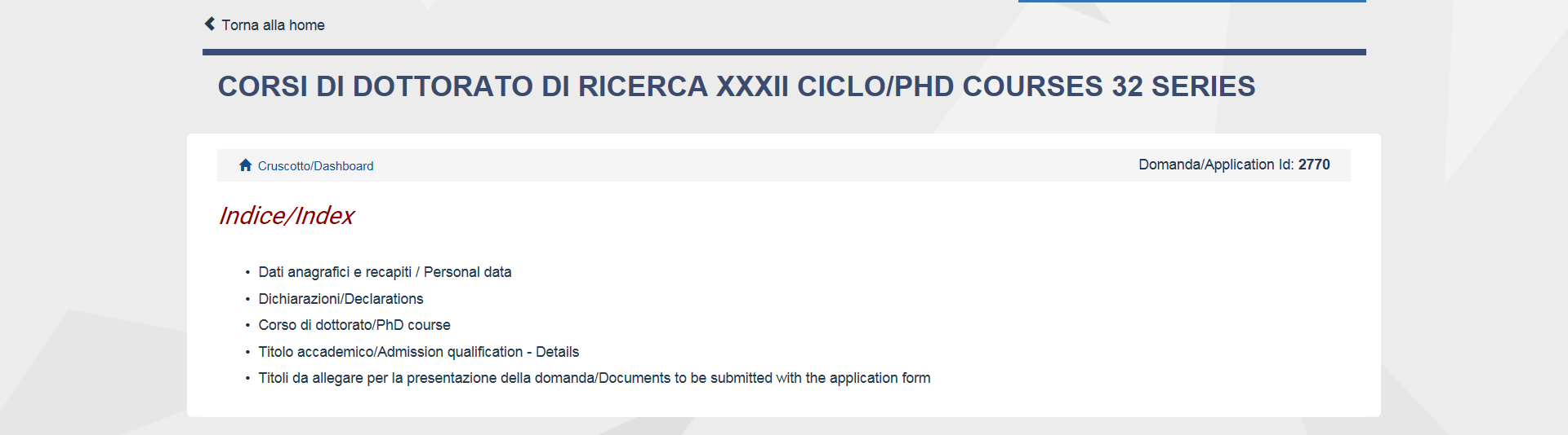 Figura 3 Registrazione campi. 2. ACCESSO ALLA PROCEDURA Una volta registrati è possibile collegarsi al sito https://pica.cineca.