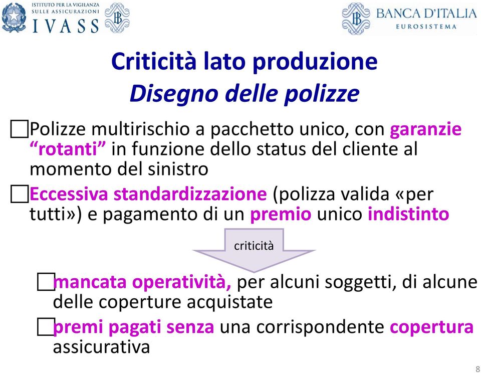 (polizza valida «per tutti») e pagamento di un premio unico indistinto criticità mancata operatività,