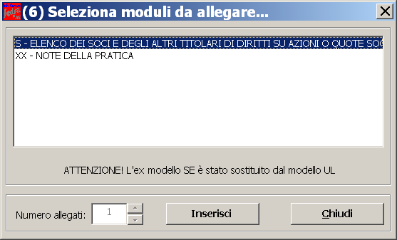 Aggiungere il modello S per indicare la riconferma dell elenco soci precedente o per inserire un nuovo elenco soci Figura 4 Dopo aver compilato il modello B, deposito del bilancio, compilare il