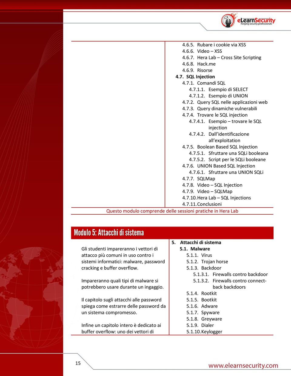 7.5. Boolean Based SQL Injection 4.7.5.1. Sfruttare una SQLi booleana 4.7.5.2. Script per le SQLi booleane 4.7.6. UNION Based SQL Injection 4.7.6.1. Sfruttare una UNION SQLi 4.7.7. SQLMap 4.7.8.