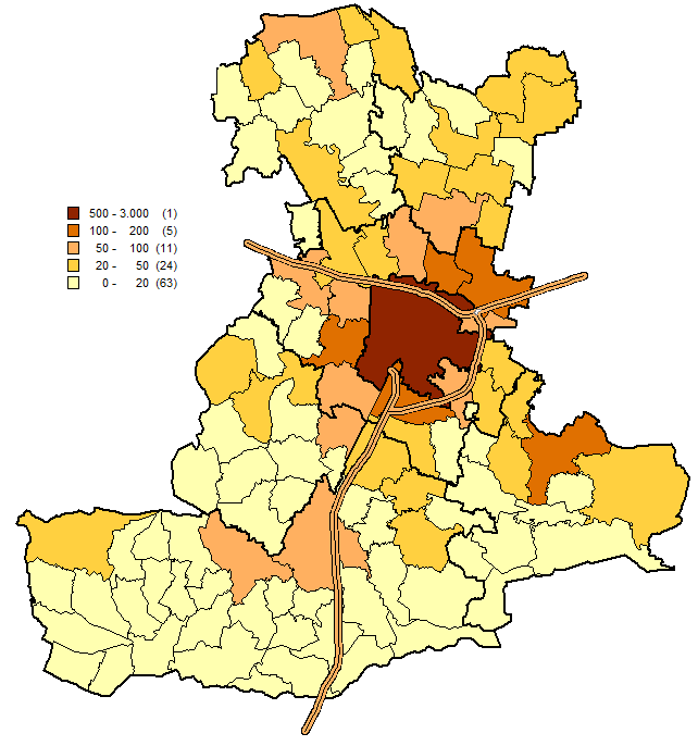 Figura 11: Mappa della distribuzione comunale II semestre Figura 12: Mappa dei