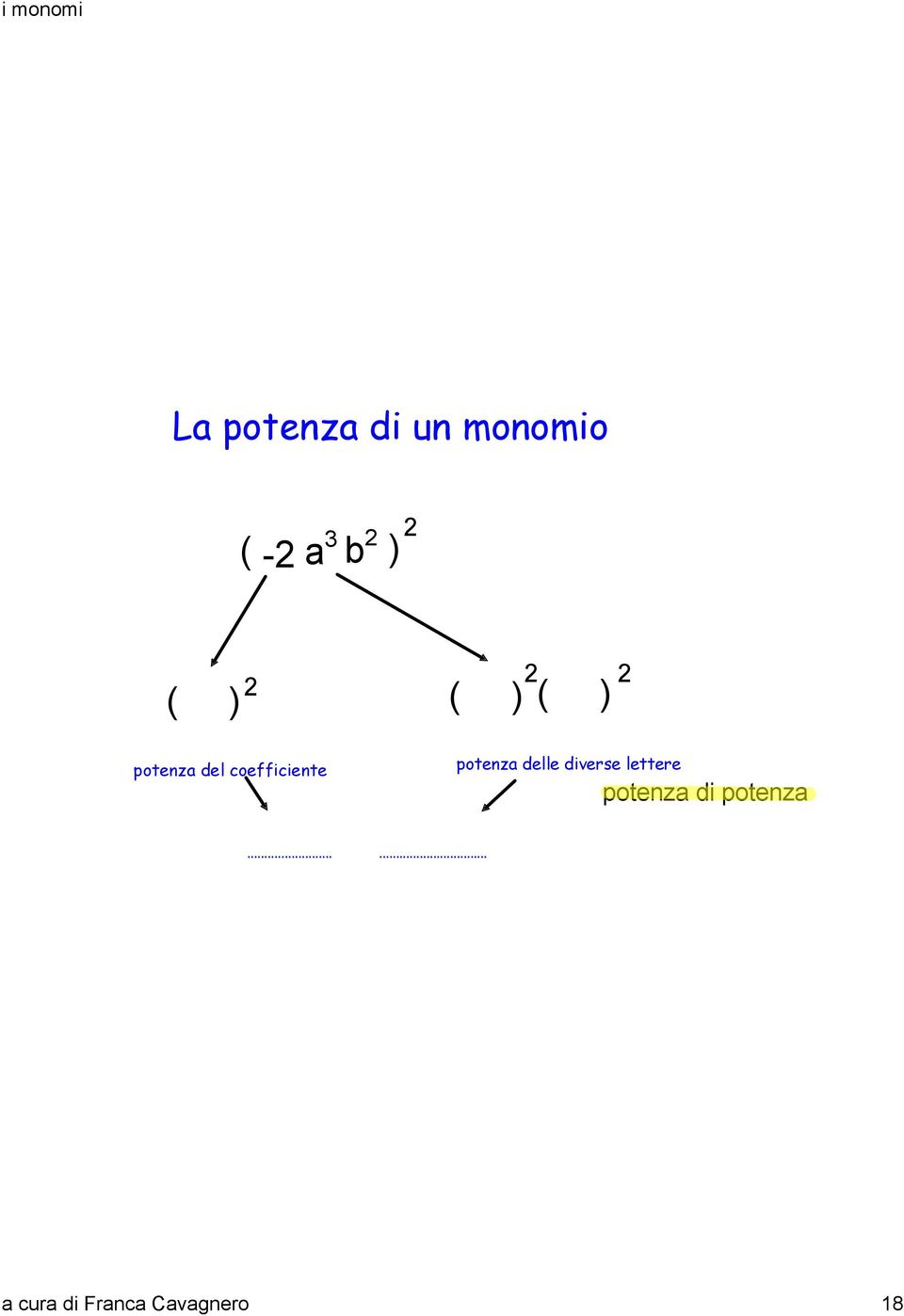 coefficiente potenza delle diverse