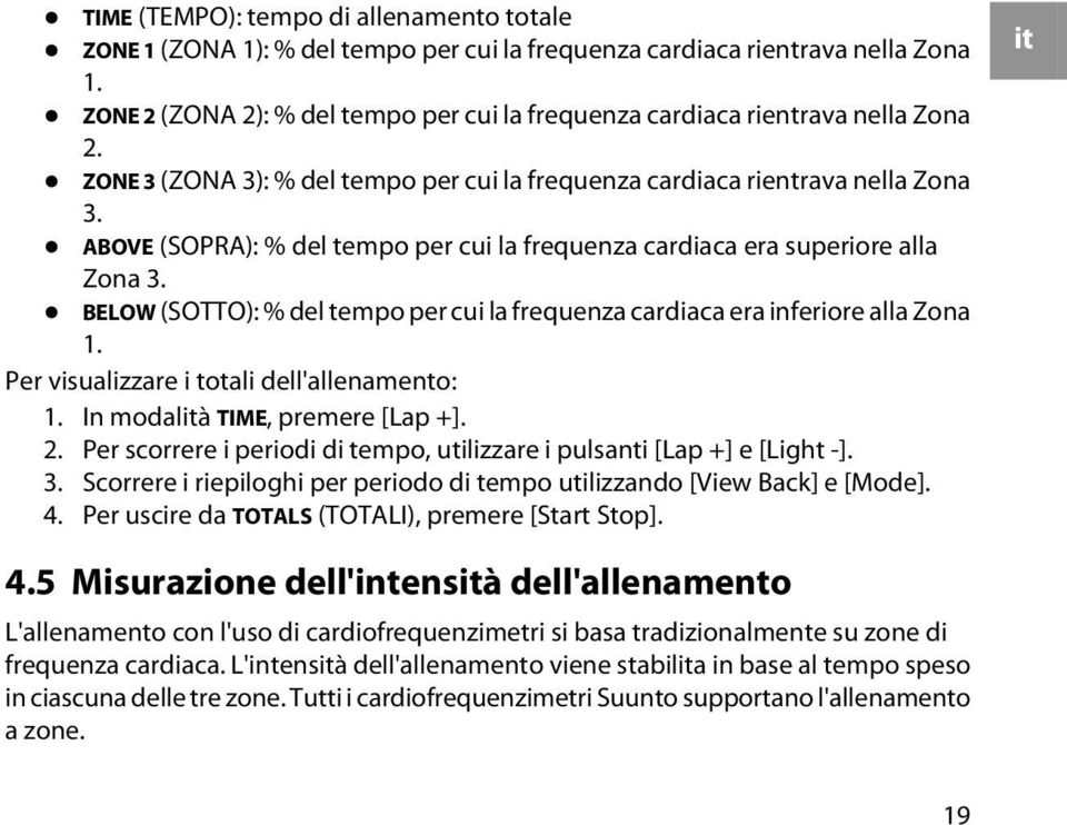 ABOVE (SOPRA): % del tempo per cui la frequenza cardiaca era superiore alla Zona 3. BELOW (SOTTO): % del tempo per cui la frequenza cardiaca era inferiore alla Zona 1.