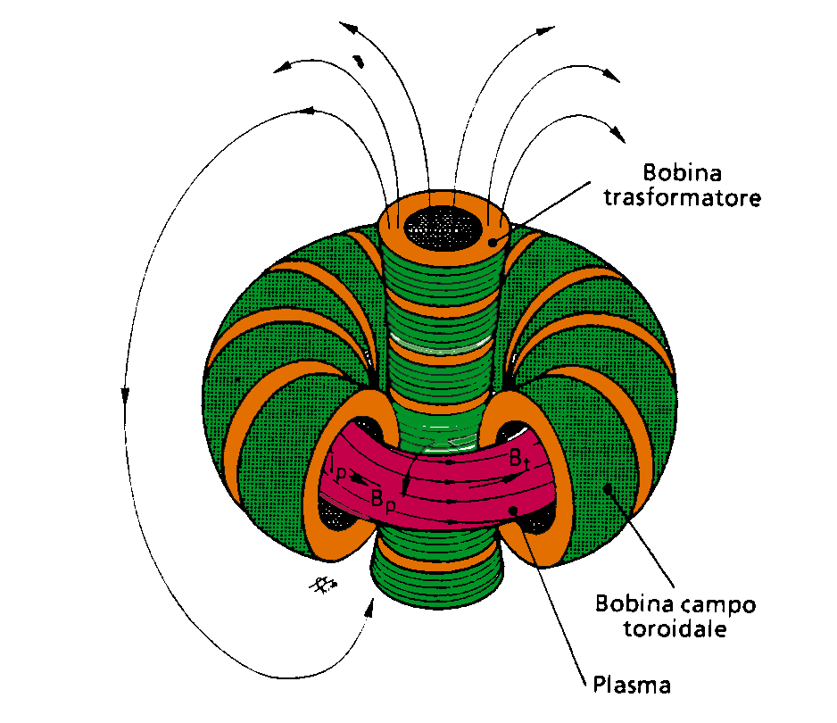 Il confinamento magnetico riscaldare il gas di deuterio-trizio a 150-200 milioni di C mantenerlo in un opportuna configurazione di equilibrio evitarne il contatto con le pareti della camera di