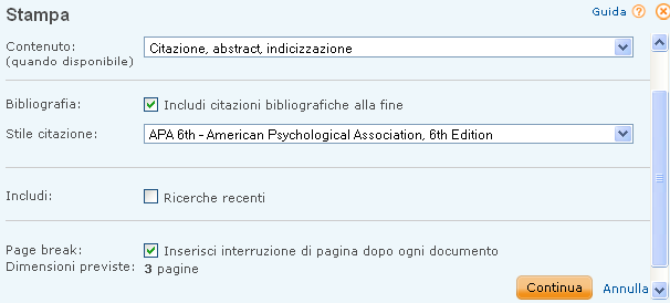 Comandi riguardanti singoli record Per attivarli è necessario preselezionare 1 o + record dalla lista dei risultati Previa creazione di un account, la ricerca verrà salvata in uno spazio personale