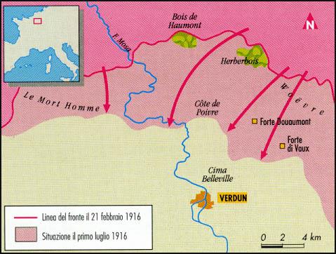 Le date della Grande guerra 1916 A Verdun, i francesi a caro prezzo riescono a difendere il loro territorio da un
