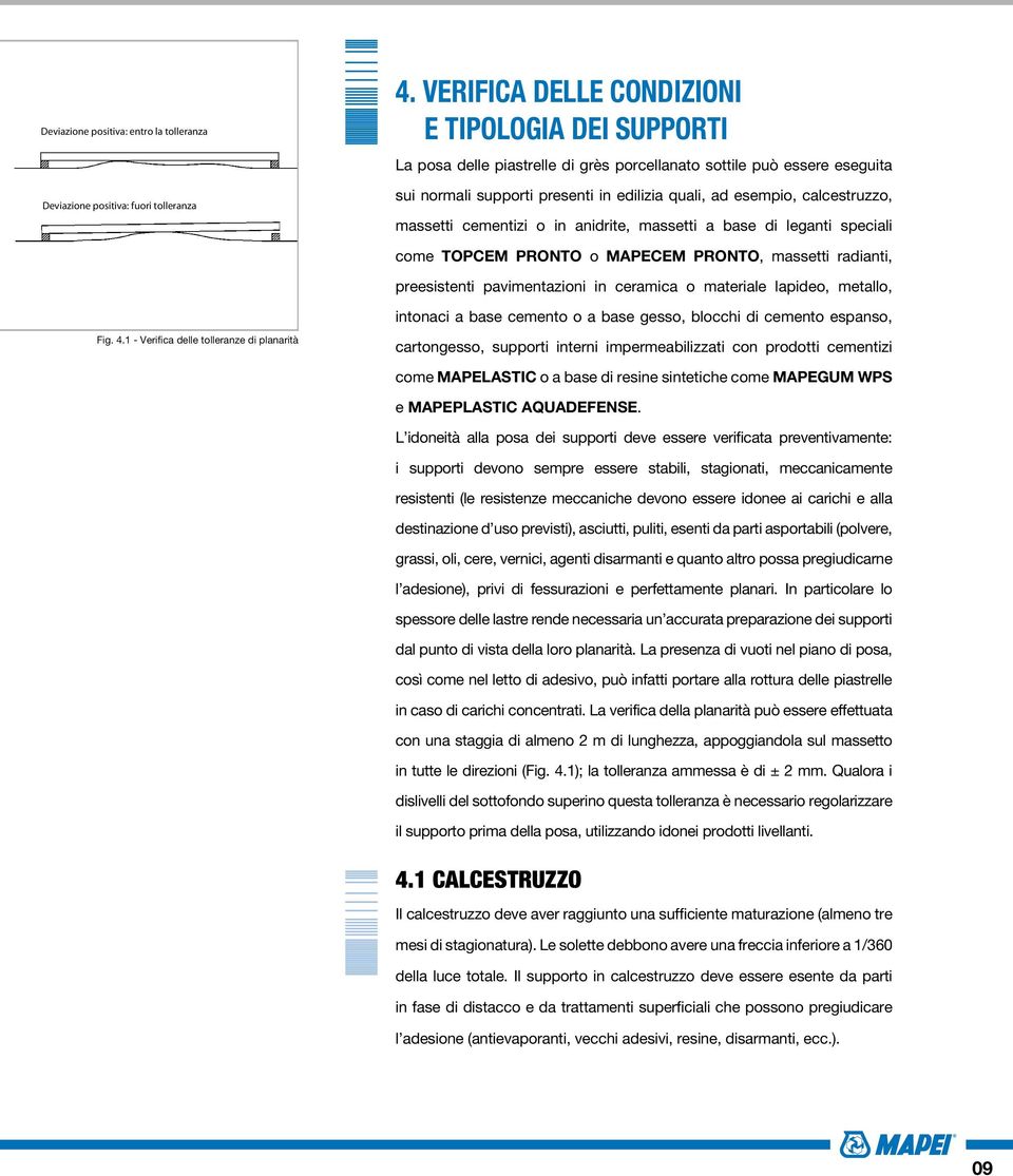 massetti cementizi o in anidrite, massetti a base di leganti speciali come TOPCEM PRONTO o MAPECEM PRONTO, massetti radianti, preesistenti pavimentazioni in ceramica o materiale lapideo, metallo,