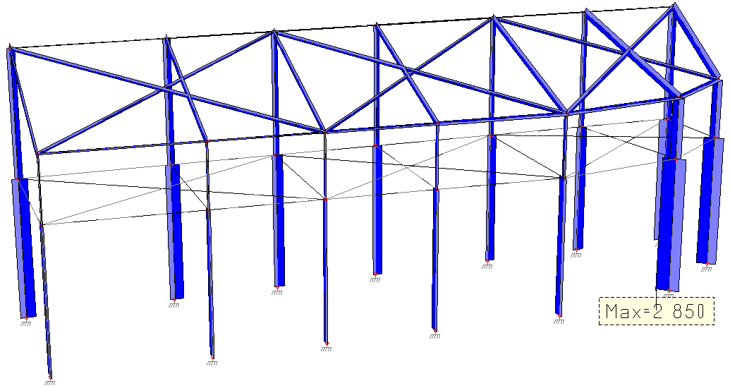 Figura 7 Tabelle carichi e combinazioni di carico Figura 8 Diagramma sforzo normale N [dan] combinazione fondamentale Figura 9 Diagramma sforzo normale N [dan] combinazione dinamica CONCLUSIONI Il