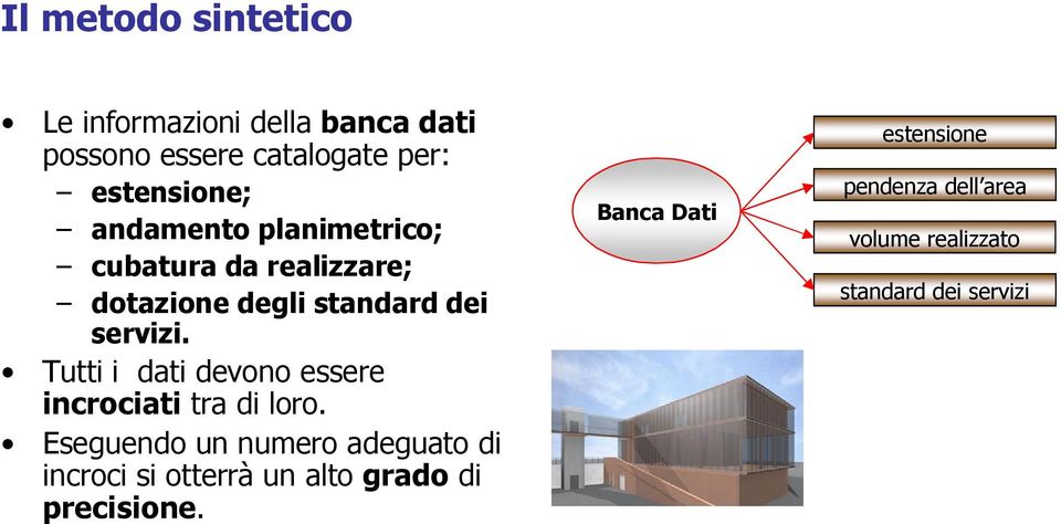 Tutti i dati devono essere incrociati tra di loro.