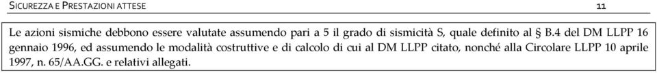 4 del DM LLPP 16 gennaio 1996, ed assumendo le modalità costruttive e di calcolo