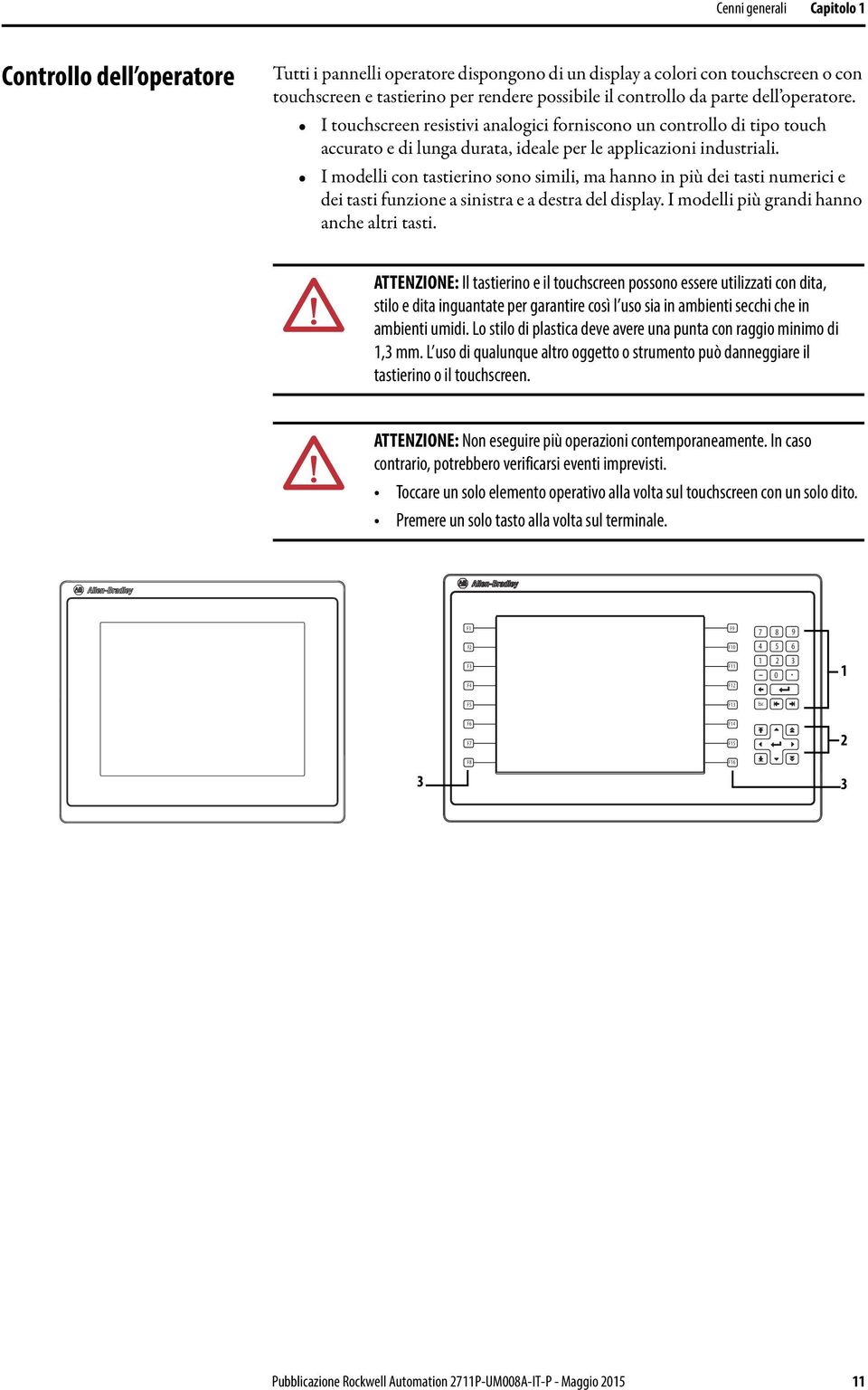 I modelli con tastierino sono simili, ma hanno in più dei tasti numerici e dei tasti funzione a sinistra e a destra del display. I modelli più grandi hanno anche altri tasti.