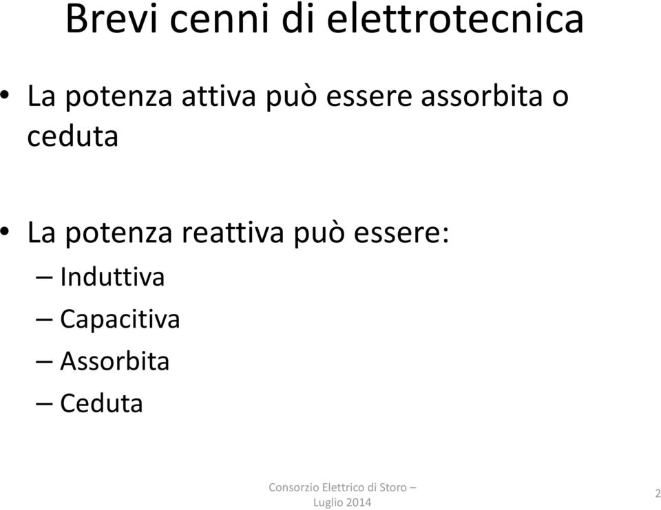 ceduta La potenza reattiva può