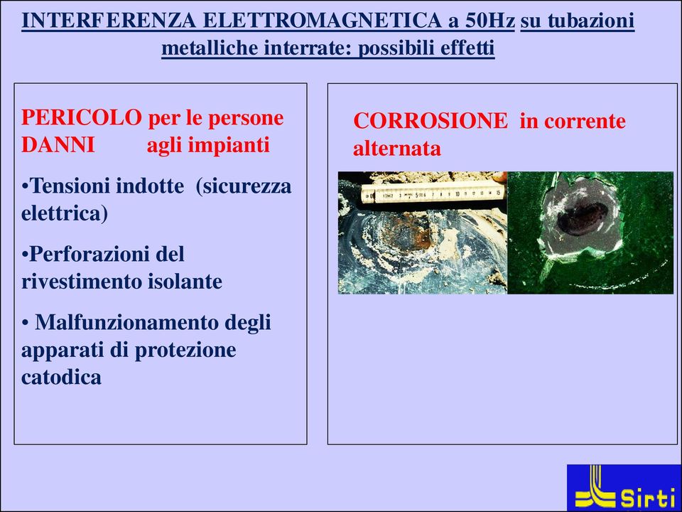 indotte (sicurezza elettrica) Perforazioni del rivestimento isolante