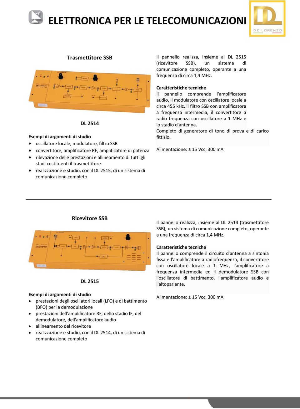 completo, operante a una frequenza di circa 1,4 MHz.