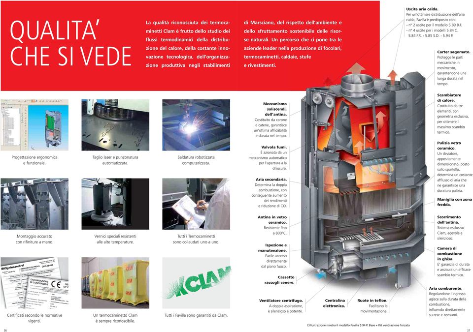 Un percorso che ci pone tra le aziende leader nella produzione di focolari, termocaminetti, caldaie, stufe e rivestimenti. Uscite aria calda.