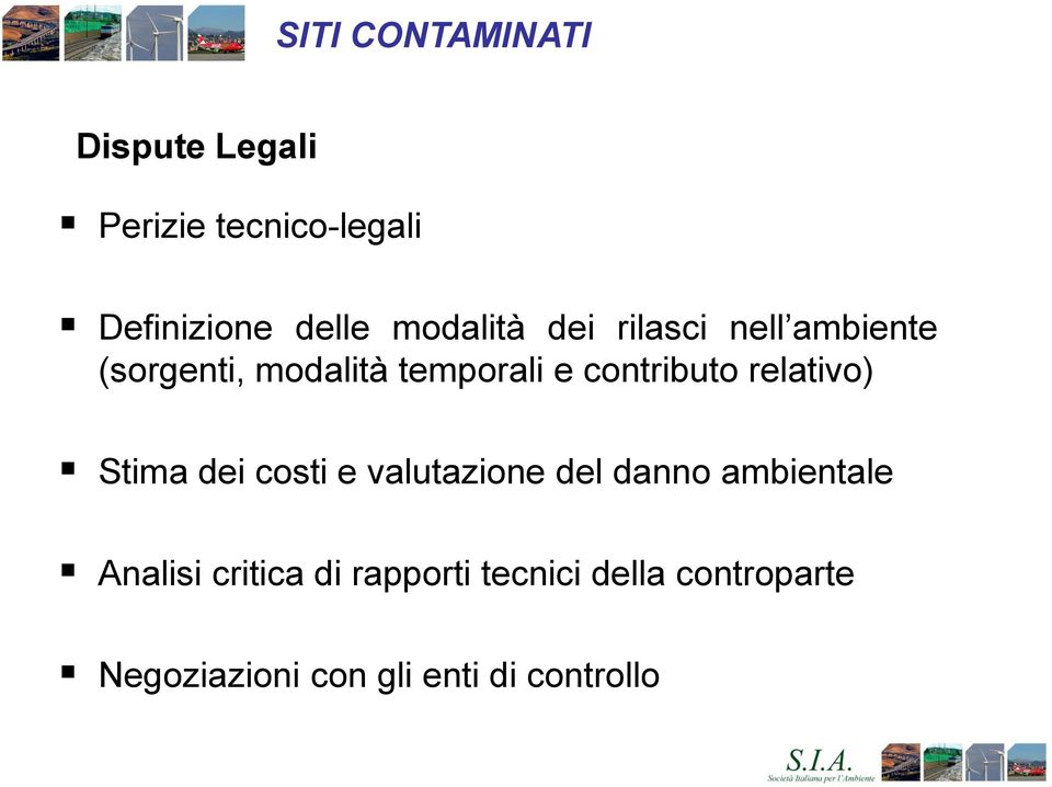 contributo relativo) Stima dei costi e valutazione del danno ambientale