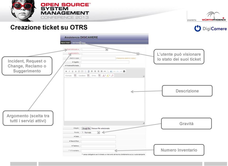 visionare lo stato dei suoi ticket Descrizione