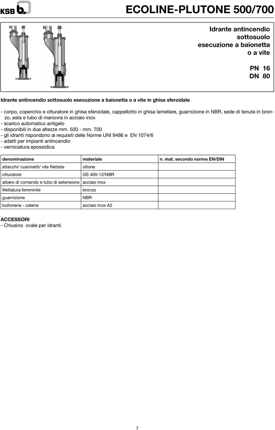 disponibili in due altezze mm. 500 - mm.