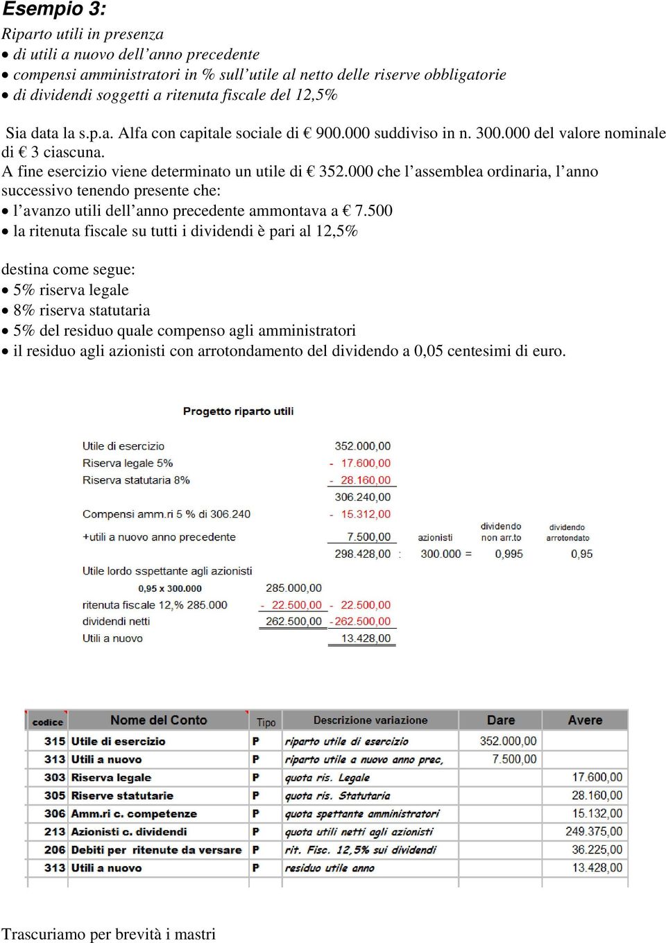 000 che l assemblea ordinaria, l anno successivo tenendo presente che: l avanzo utili dell anno precedente ammontava a 7.