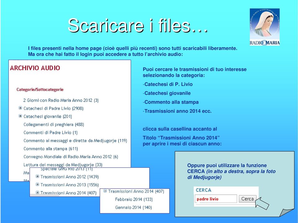 categoria: -Catechesi di P. Livio -Catechesi giovanile -Commento alla stampa -Trasmissioni anno 2014 ecc.