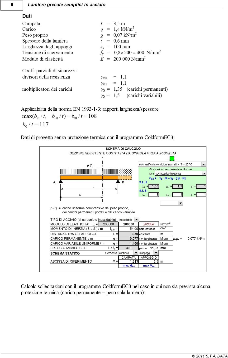 Calcolo sollecitazioni con il programma ColdformEC3 nel caso in cui non