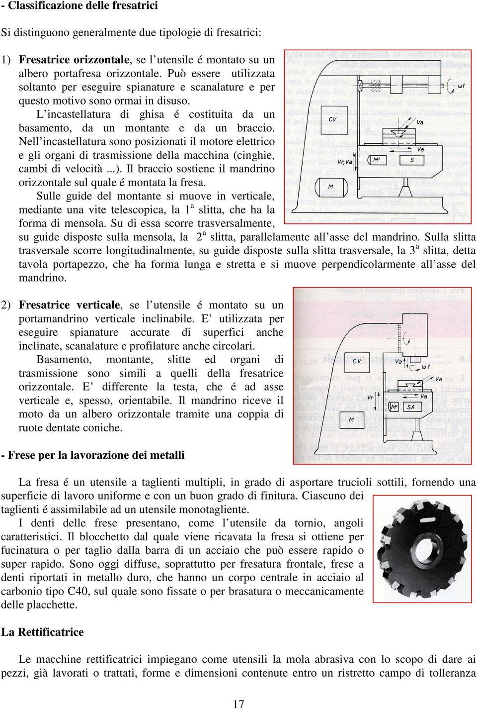 Nell incastellatura sono posizionati il motore elettrico e gli organi di trasmissione della macchina (cinghie, cambi di velocità...).