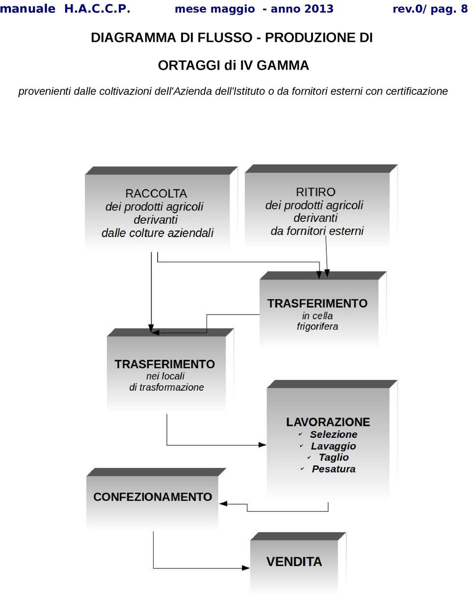 8 DIAGRAMMA DI FLUSSO - PRODUZIONE DI ORTAGGI di IV