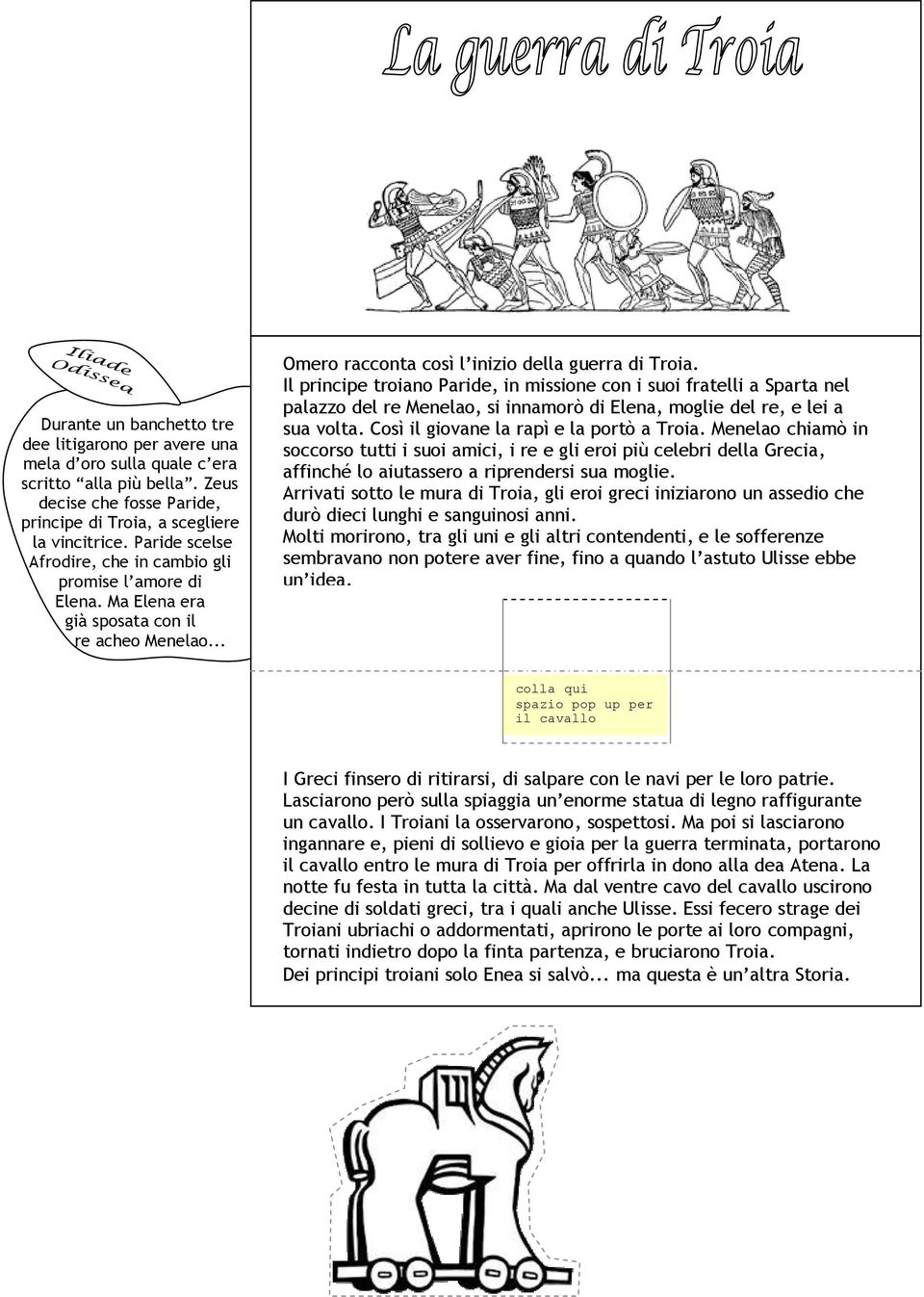 Il principe troiano Paride, in missione con i suoi fratelli a Sparta nel palazzo del re Menelao, si innamorò di Elena, moglie del re, e lei a sua volta. Così il giovane la rapì e la portò a Troia.