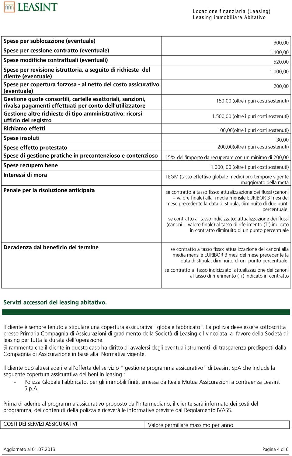 (eventuale) Gestione quote consortili, cartelle esattoriali, sanzioni, rivalsa pagamenti effettuati per conto dell utilizzatore Gestione altre richieste di tipo amministrativo: ricorsi ufficio del