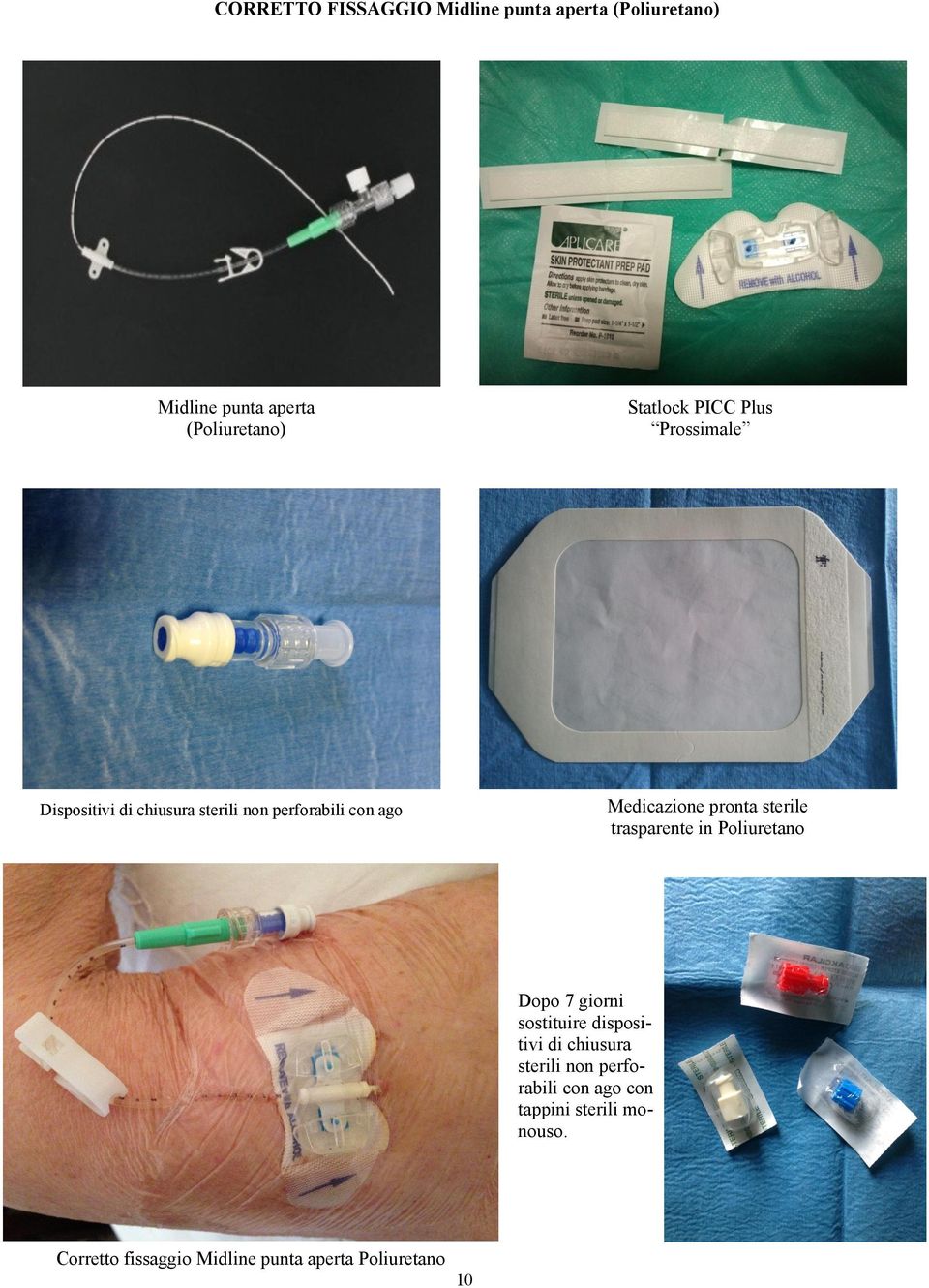 sterili non perforabili con ago Dopo 7 giorni sostituire dispositivi di chiusura sterili non